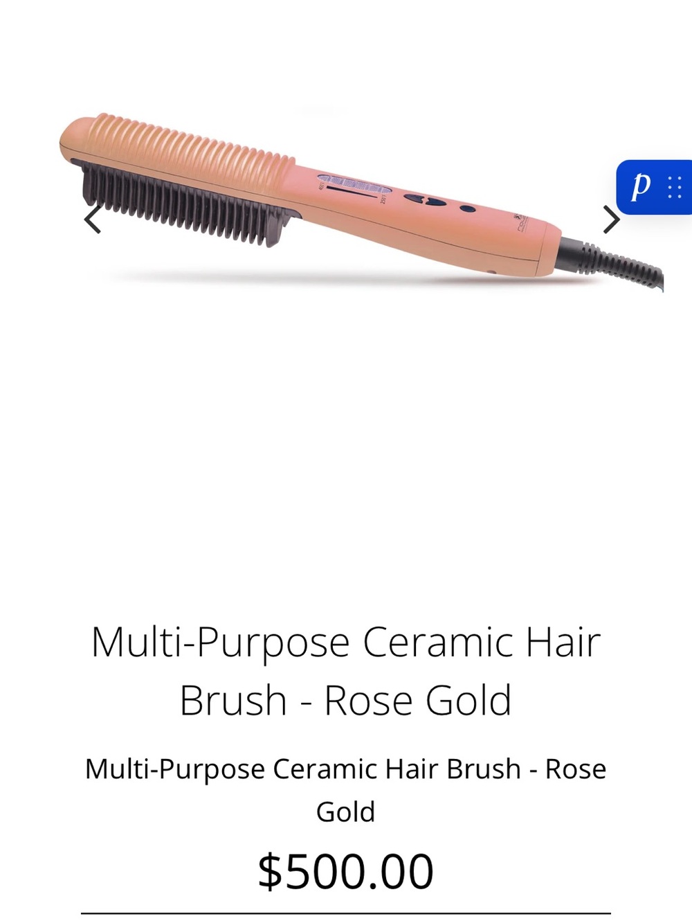 Rose Gold Ceramic Heated Hair Brush - Smooth & Style